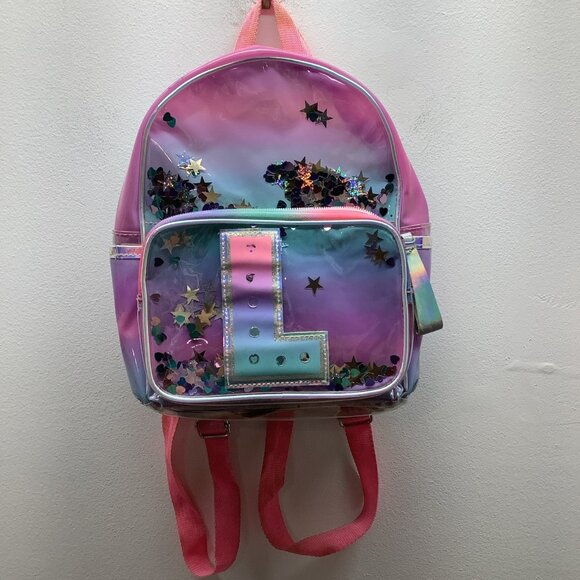 Claire’s Letter L Clear Mini Bookbag With Sequence. Preloved - Picture 1 of 6